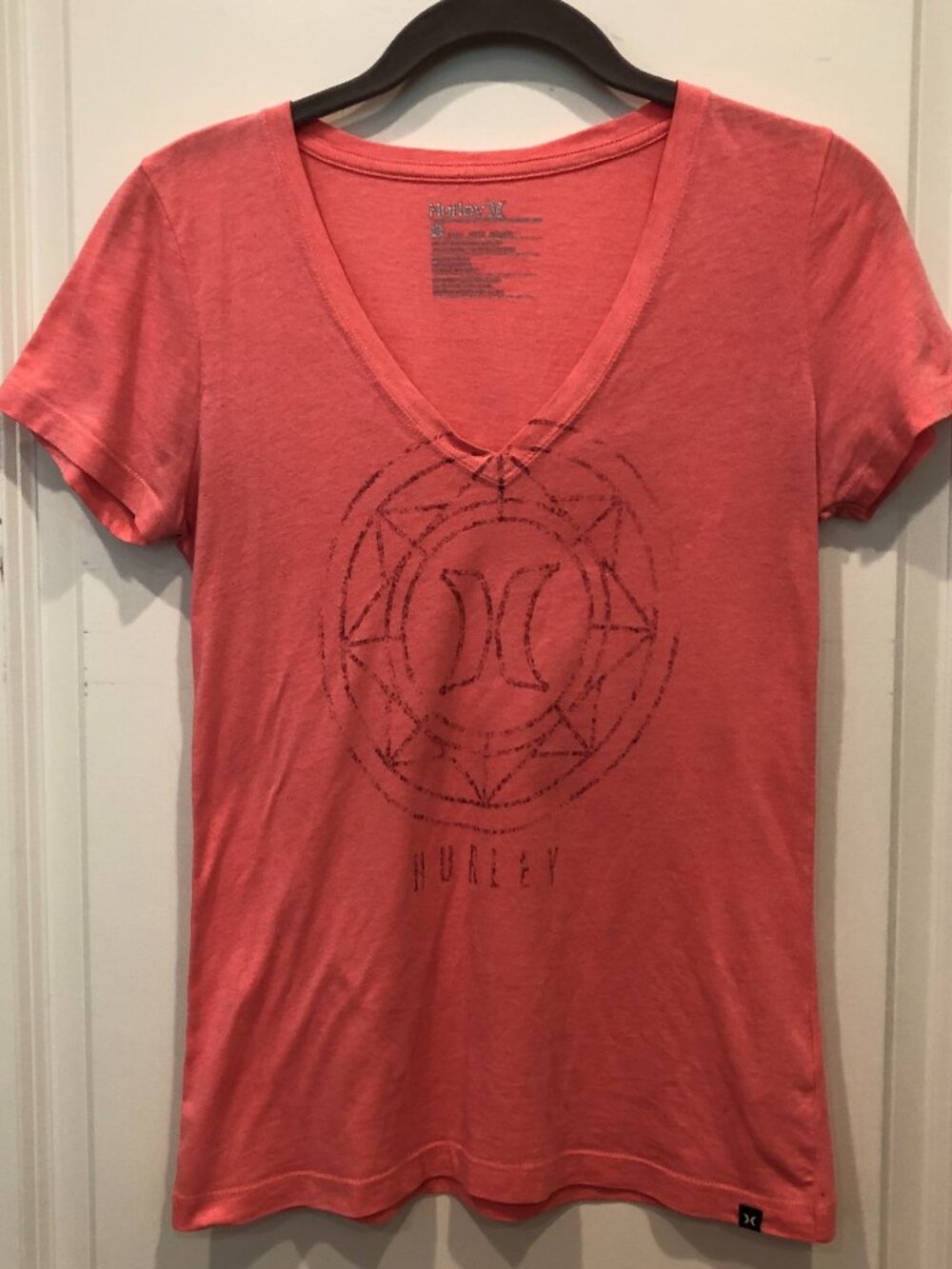 Hurley Graphic Top Small Orange Peach Skate Ride Athlete
